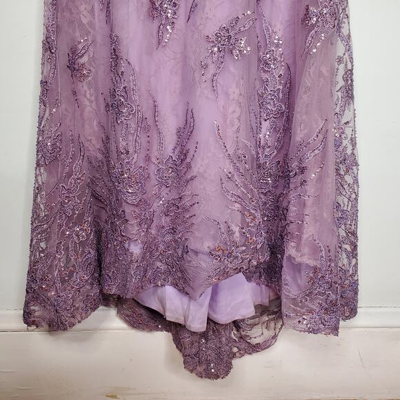 Mac Duggal Flutter Sleeve Long Formal Evening Gown Lilac Purple 67493 Size 10 - Picture 10 of 13